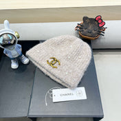 BEANIE HAT IN KHAKI BROWN WOOL 430084