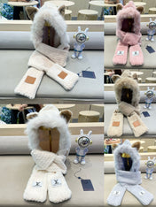 BEANIE HAT IN GRAY WOOL AND LAMB FUR 435074