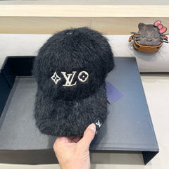 BASEBALL CAP IN BLACK RABBIT FUR 434936