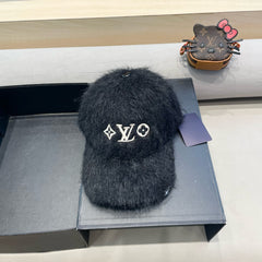 BASEBALL CAP IN BLACK RABBIT FUR 434936