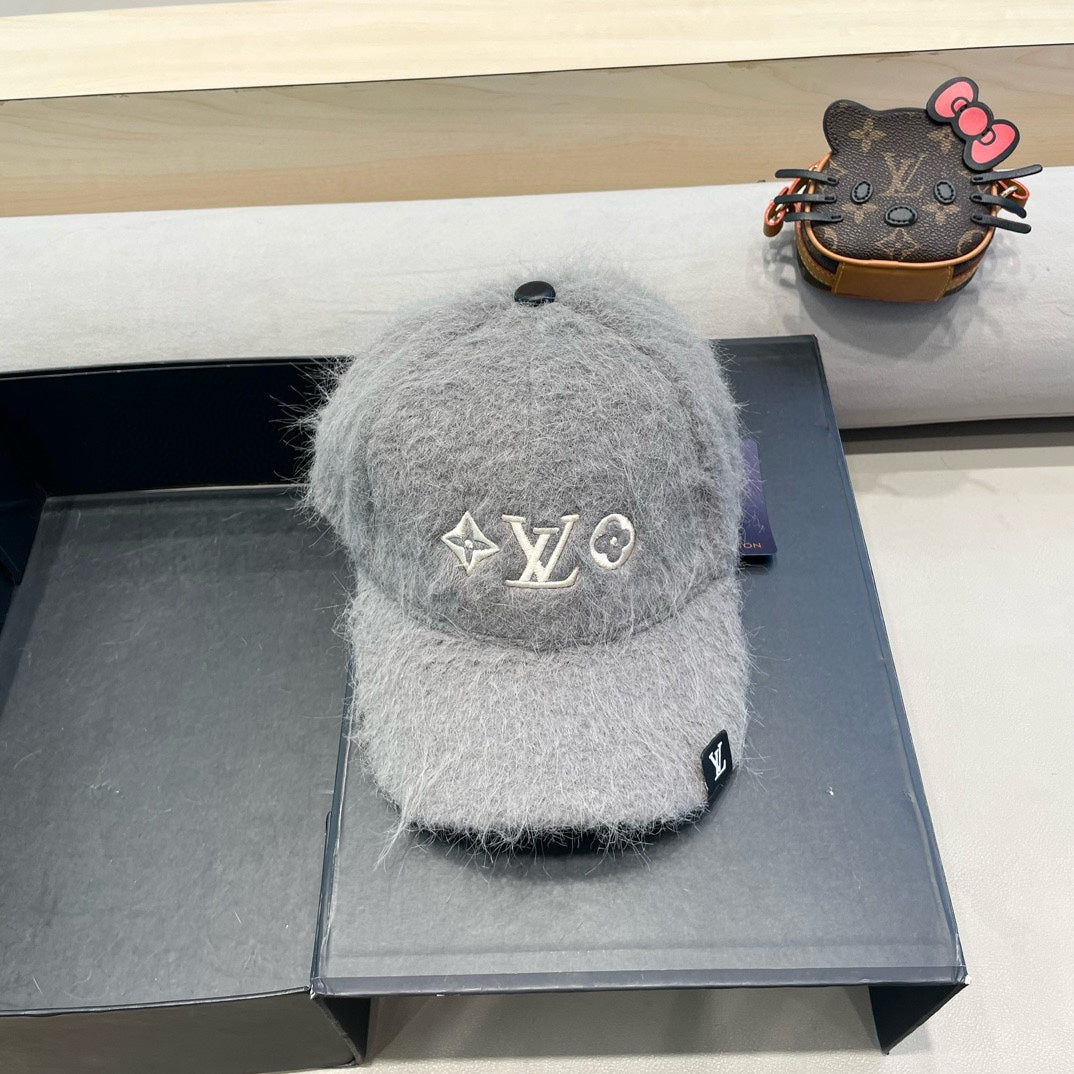 BASEBALL CAP IN GRAY RABBIT FUR 434937