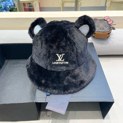 BUCKET HAT IN BLACK  WOOL AND LAMB FUR 434939