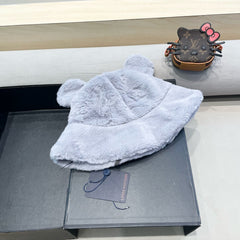 BUCKET HAT IN BEAU BLUE  WOOL AND LAMB FUR 434941