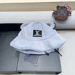 BUCKET HAT IN BEAU BLUE  WOOL AND LAMB FUR 434941