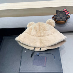 BUCKET HAT IN BEIGE  WOOL AND LAMB FUR 434942