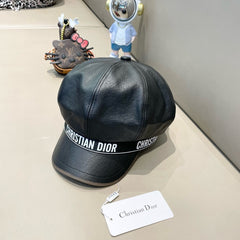 BAKER BOY HAT IN BLACK LEATHER 436763