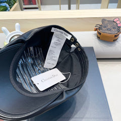 BAKER BOY HAT IN BLACK LEATHER 436766