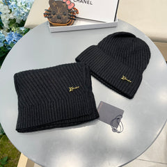 SET SCARF AND HAT IN BLACK WOOL 436222