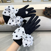 GLOVES IN BLACK MIX WHITE WOOL 454572