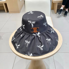 CELINE 25S BUCKET BOW HAT 733402 IN BLACK