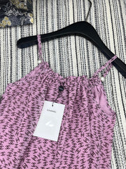 CHANEL PINK PEARL-EMBELLISHED CAMISOLE