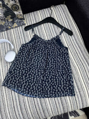 CHANEL BLACK PEARL-EMBELLISHED CAMISOLE