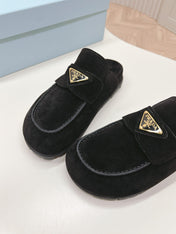 PRA SABOTS MULES BLACK SUEDE