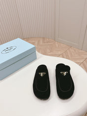 Pra Mule 20mm Black Suede Calfskin