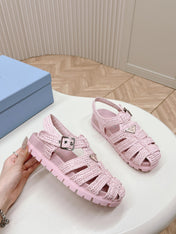 Monolith Crochet Cage Sandals 30 Pink