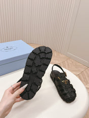 Monolith Crochet Cage Sandals 30 Black