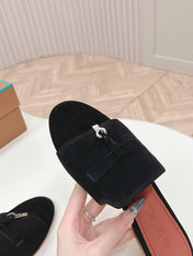 LP SUMMER CHARMS SANDALS IN BLACK SUEDE
