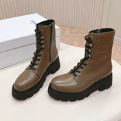 TRIOMPHE RANGERS MID LACE-UP BOOT IN CHOCOLATE BROWN CALFSKIN
