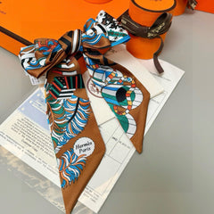 HERMES 25S SILK NECKERCHIEF 86 IN SILK 714345