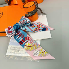 HERMES 25S SILK NECKERCHIEF 86 IN SILK 714346