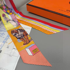 HERMES 25S SILK NECKERCHIEF 86 IN SILK 714360