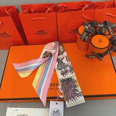 HERMES 25S SILK NECKERCHIEF 86 IN SILK 714363