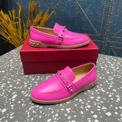 LEISURE FLOWS SPLIT LOAFER IN BRIGHT PINK CALFSKIN