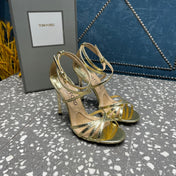 IDA SANDAL 10 CM IN GOLD SNAKE PATTERNED CALFSKIN