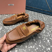 HIGH BROGUE LOAFERS IN CARAMEL BROWN LAMBSKIN