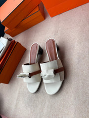 HIGH MULES IN WHITE CALFSKIN
