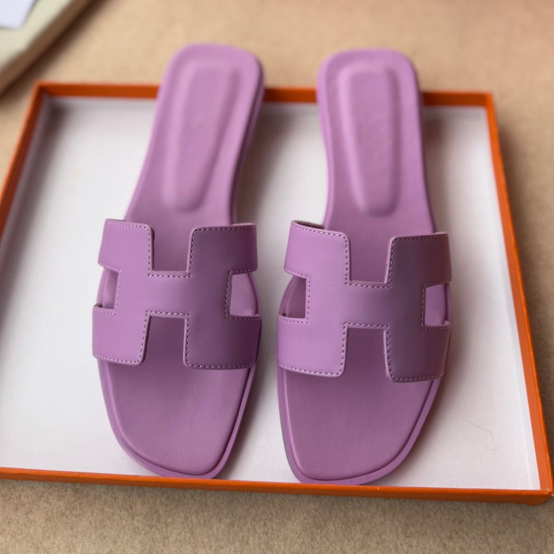 0RAN SANDALS IN LILAC PURPLE CALFSKIN