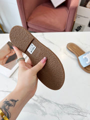 LYMPIA MULE STRIPED BLUE SKY CANVAS WOOL LOGO