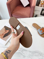 LYMPIA MULE BLACK MIX WHITE CANVAS WOOL LOGO