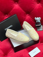 WOVEN LOAFERS IN DARK CREAM FABRIC