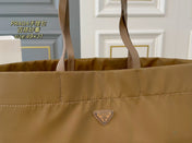 PRA 49 TOTE BAG IN CAMEL BROWN RE-NYLON