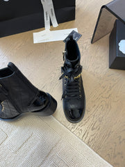 ALPHABET MARTIN BOOTS IN BLACK LAMBSKIN