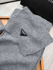 SET SCARF AND HAT IN RHINO GRAY WOOL AND RABBIT FUR 397407