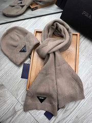 SET SCARF AND HAT IN MEDIUM BROWN WOOL AND RABBIT FUR 397406