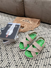 ELECTRIC SANDAL GREEN MIX LIGHT GRAY SUEDE