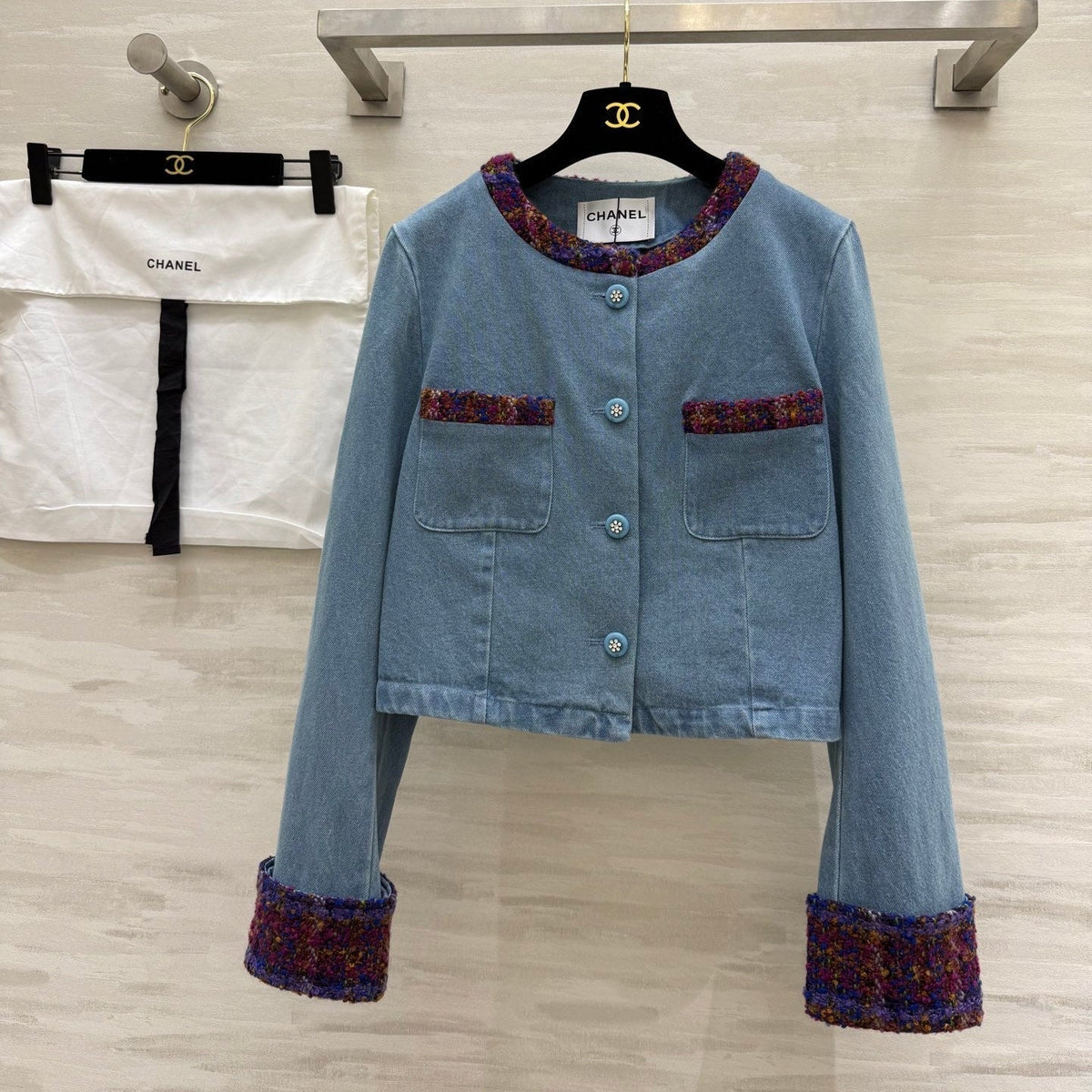 CC 25 Short Jacket Blue Denim Fabric