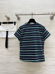 CC Beaded Flowers Shirt Dark Blue Cotton