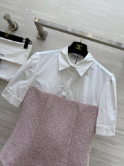 CC 25 Short Sleeved Tweed Pink Tweed Fabric