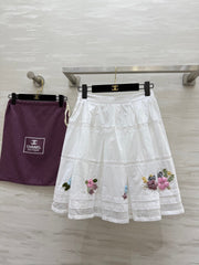 CC Floral Lace Patchwork Shirt White Cotton