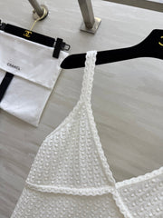 CHANEL WHITE SPAGHETTI STRAP TOP 265024