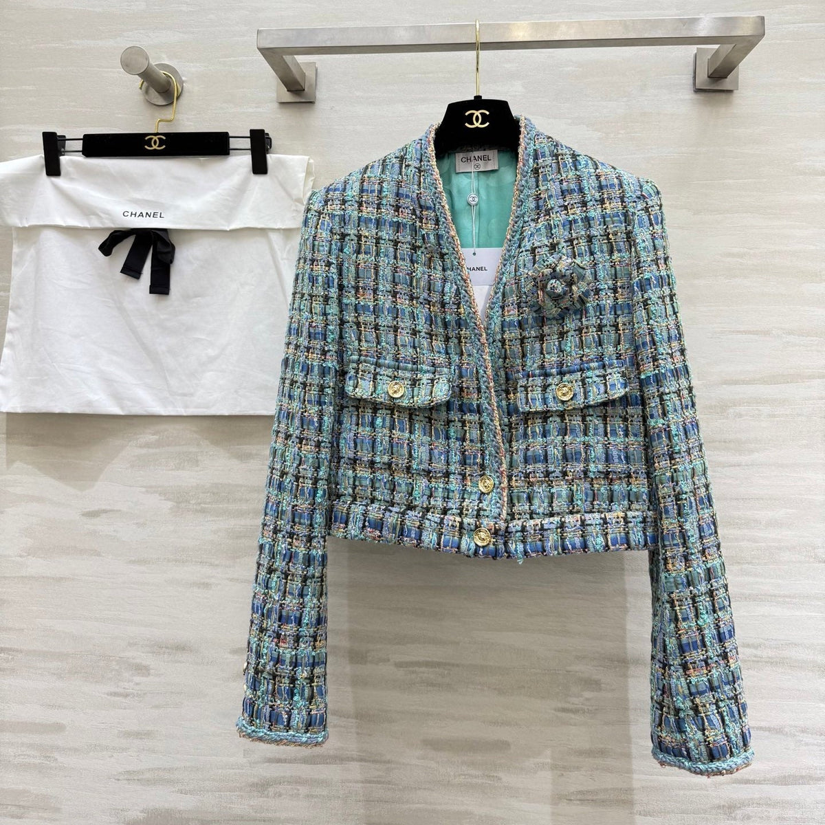 CHANEL 25S V-NECK TWEED KNIT CARDIGAN 354