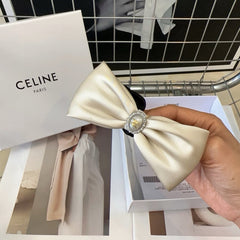 WHITE MIX BLACK SILK SCRUNCHIE 410892