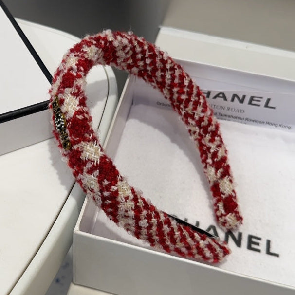 CHERRY RED MIX WHITE WOOL HAIRBAND 412546