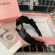 HEADBAND IN BLACK COTTON GOLD HARDWARE 425520