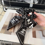 BLACK WRINKLED SILK SCRUNCHIE 432869