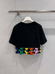 EMBROIDERED CROPTOP 25S IN COTTON 265654